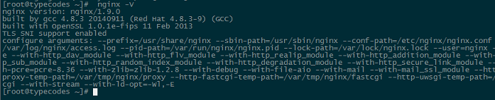 查看Nginx1.9.0的详细信息