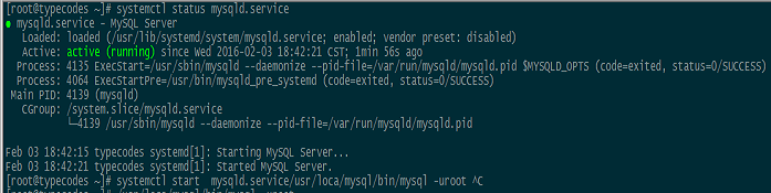 systemctl命令查看MySQL服务状态