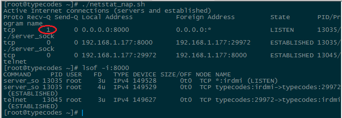 Linux中利用netstat和lsof命令查看TCP服务状态